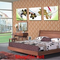 tranh dán tường bông hoa màu đen