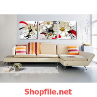 tranh dán tường bông hoa dại trắng