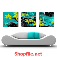 tranh dán tường chiếc là màu vàng