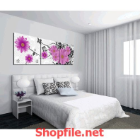 tranh dán tường bông hoa tím