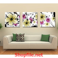 tranh dán tường bông hoa trắng năm cánh