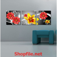 tranh dán tường bông hoa khoe sức