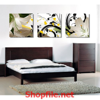 tranh dán tường bông hoa ly màu trắng