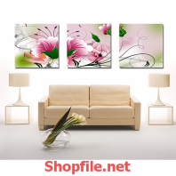 bức tranh vẽ bông hoa tím