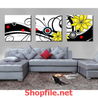 bức họa vẽ bông hoa vàng