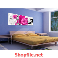 tranh trang trí bông hoa màu tím