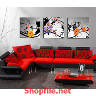 tranh trang trí sắc màu của hoa