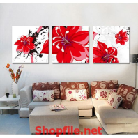 tranh trang trí hoa dâm bụt