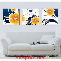 tranh trang trí hoa 5 cánh vàng