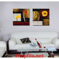 tranh trang trí hoa cúc vàng