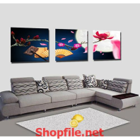 cái quạt và cánh hoa sen