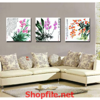 chữ thư pháp và hoa phong lan