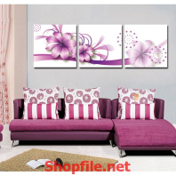 bông hoa sắc tím tranh trang trí