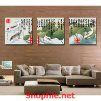 chữ thư pháp và cá chép