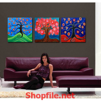 tranh trang trí phòng cái cây muôn màu