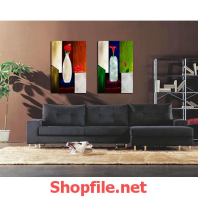 tranh trang trí phòng bình hoa bằng sứ