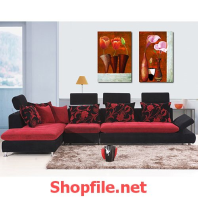 tranh trang trí phòng khách lọ hoa ly