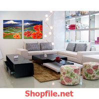 tranh trang trí phòng khách núi phú sĩ