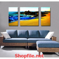 bãi cát vàng và sóng biển