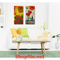 tranh trang trí phòng khách hoa hướng dương