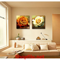 tranh trang trí phòng khách bông hoa hồng đẹp