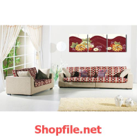 những bông hoa trên bức tranh lụa