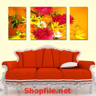 tranh dán tường những bông hoa nhiều màu