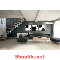 tranh treo tường cỏ ba lá màu đen