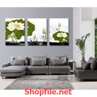 tranh treo tường bông hoa sen trắng