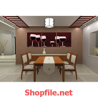 tranh treo tường ly rượu nho đỏ