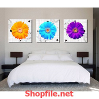 tranh treo tường sắc màu bông hoa cúc