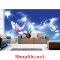 giấy dán tường hạc giấy