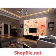 giấy dán tường hoa ly