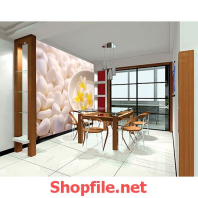 giấy dán tường viên sỏi trắng