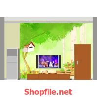 giấy dán tường nhà trên cây