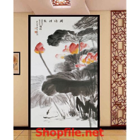 giấy dán tường hoa sen