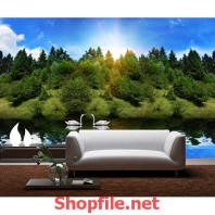 giấy dán tường rừng cây