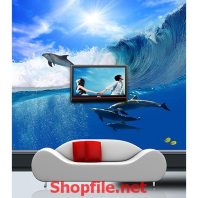 giấy dán tường đàn cá heo