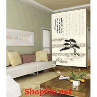 chữ thư pháp giấy dán tường