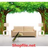 cây xanh giấy dán tường