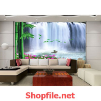 giấy dán tường thác nước