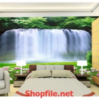 thác nước giấy dán tường