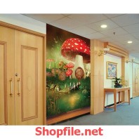 cây nấm giấy dán tường