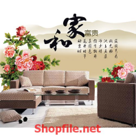 chữ thư pháp giấy dán tường