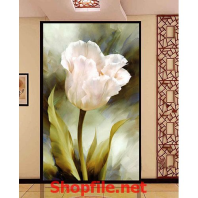 bông hoa trăng dán tường