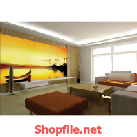 con thuyền nhỏ giấy dán tường