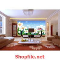 đồng cỏ hoa trắng giấy dán tường