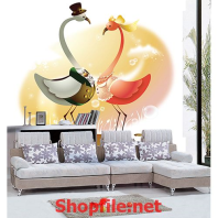 chim hồng hạc giấy dán tường