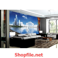 thành phố bên biển giấy dán tường