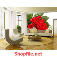 bó hoa hồng giấy dán tường